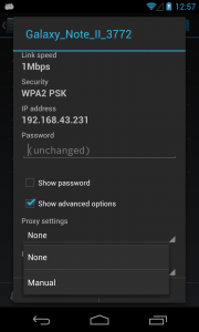 Android Wi-Fi proxy settings